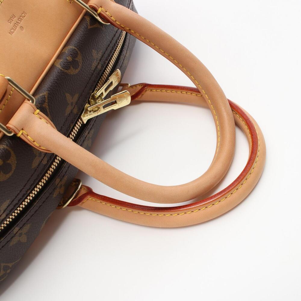 Louis Vuitton Deauville Bowling Vanity Handbag Canvas Leather Monogram Brown - Picture 7 of 7